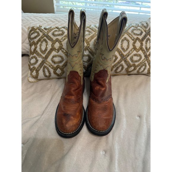 Old‎ West Brown Upper Leather Boots in a Youth Size 1.0 - Picture 1 of 10